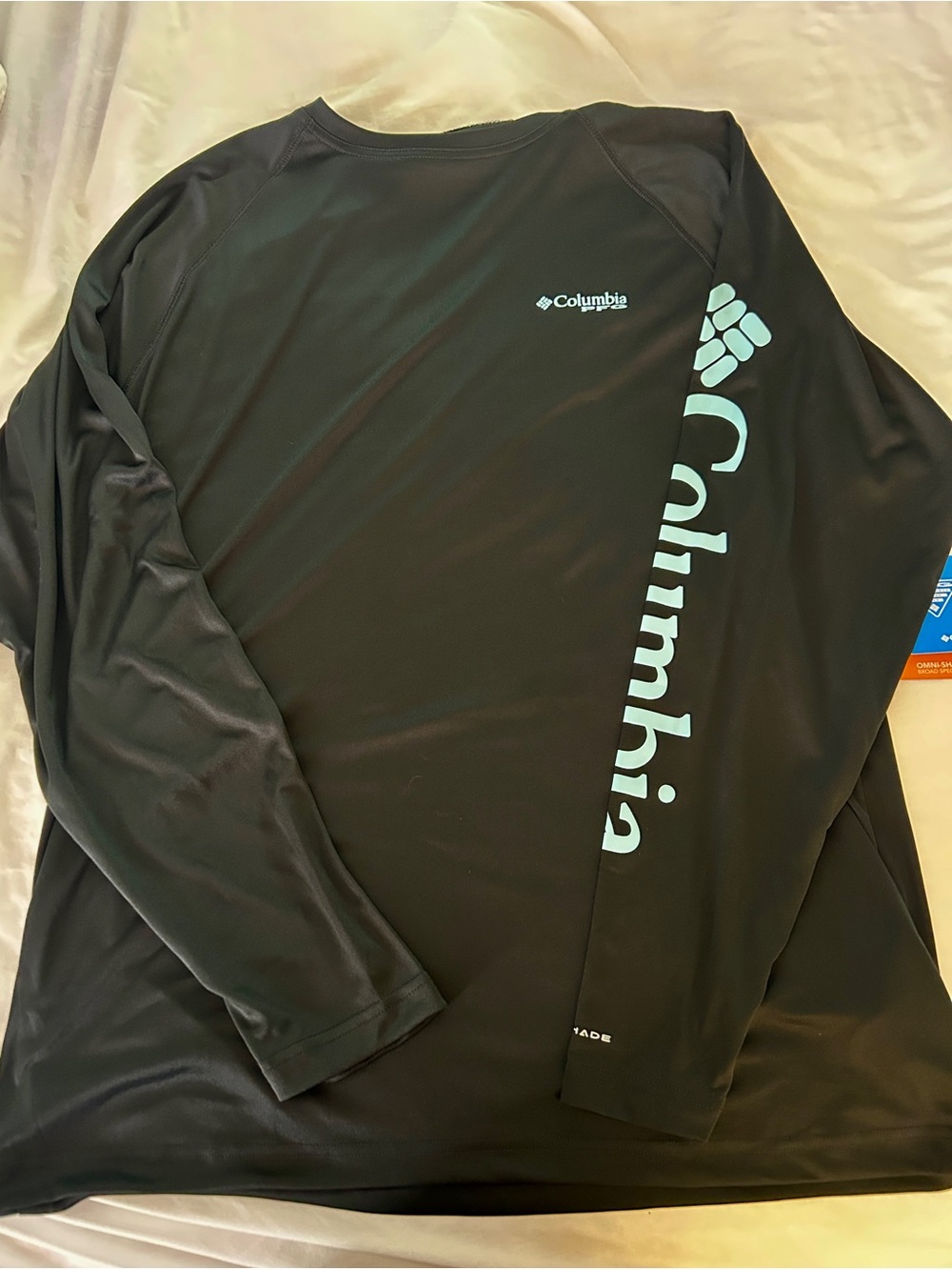 NWT Columbia PFG Men’s L Black Long Sleeve Performance Fishing Shirt Omni-Shade